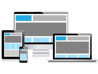 Devices demonstrating responsive, mobile-first design methodology