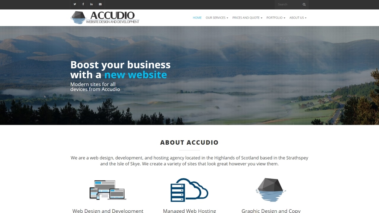 accudio.com home page desktop