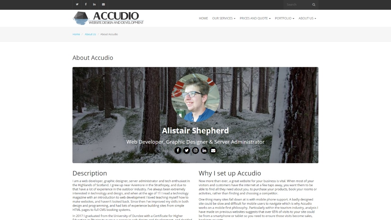 accudio.com about accudio page desktop