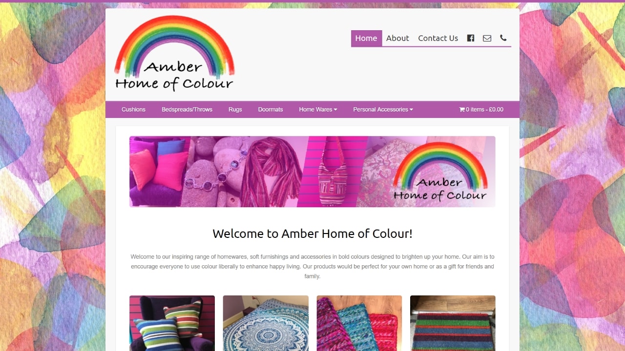 amberhomeofcolour.co.uk home page desktop
