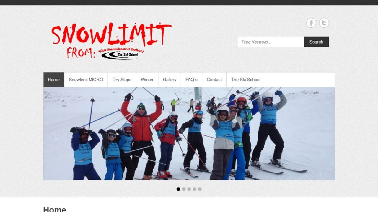 snowlimit.co.uk home page desktop
