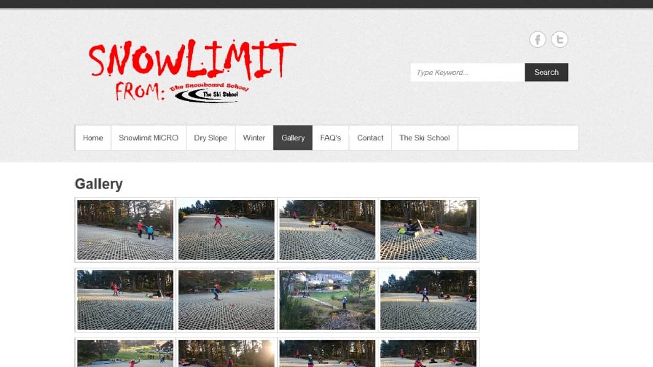 snowlimit.co.uk gallery page desktop
