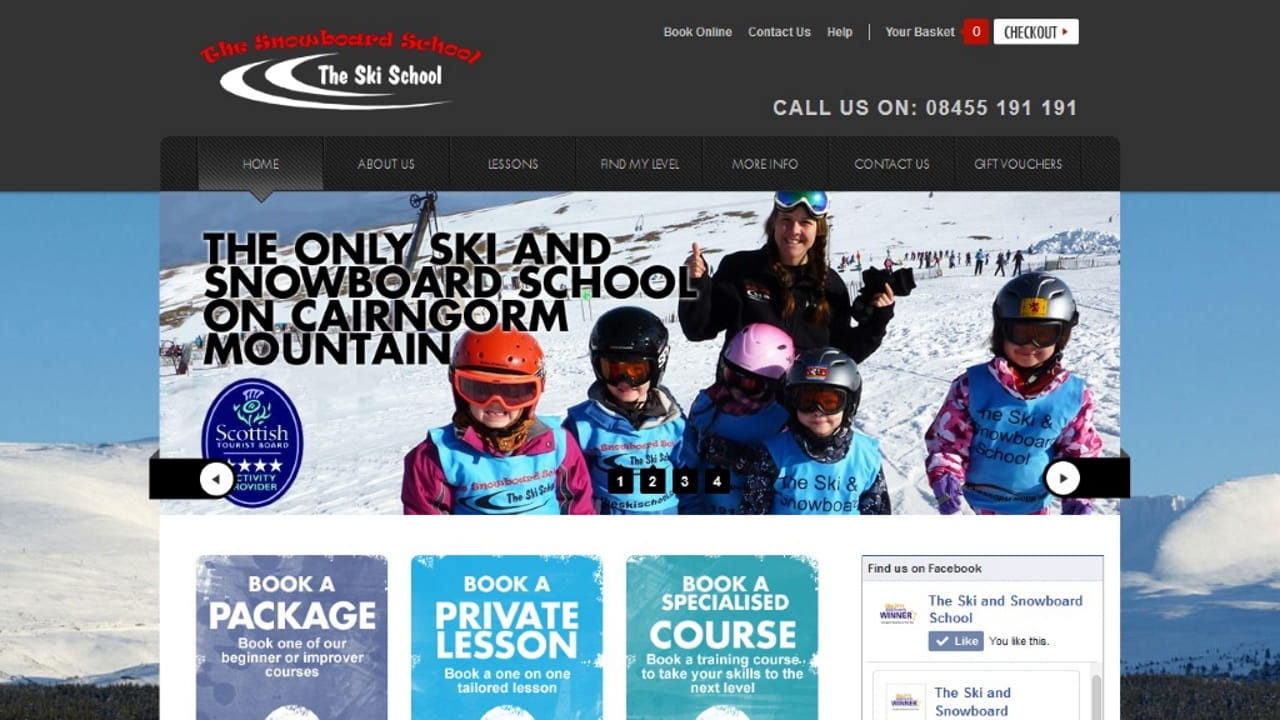 theskischool.co.uk home page desktop